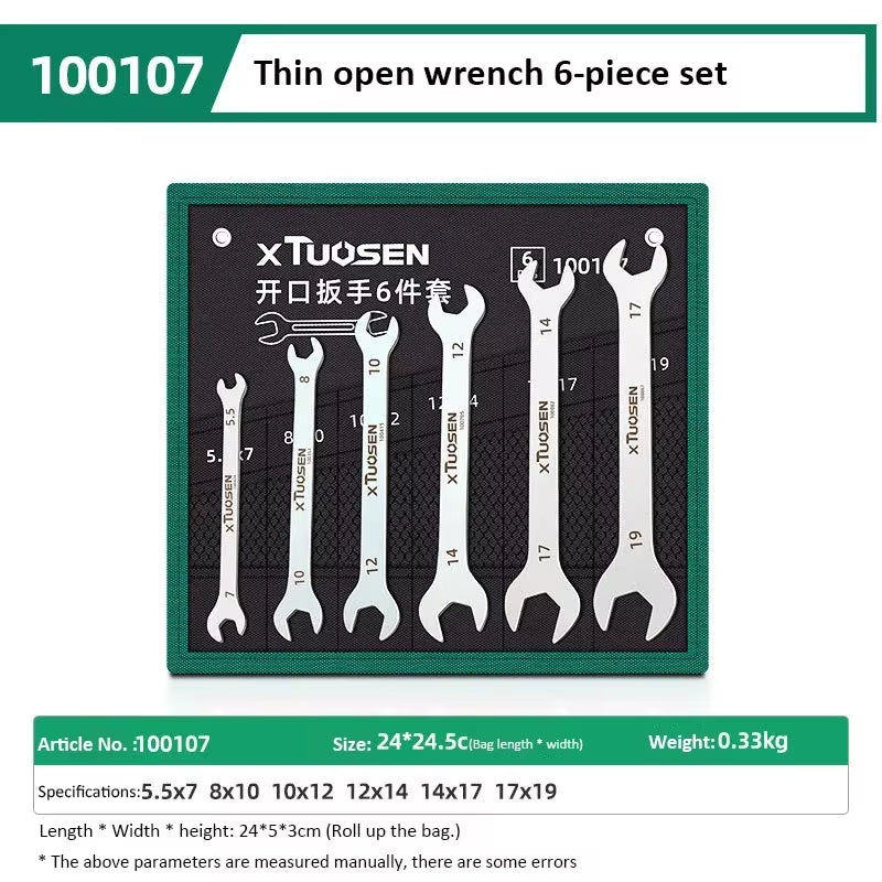 Ultra-Thin Open End Wrench Set 6-27Mm Plum Wrenches Combination Universal Dual Heads Plum Spanner Set Car Repairing Tools