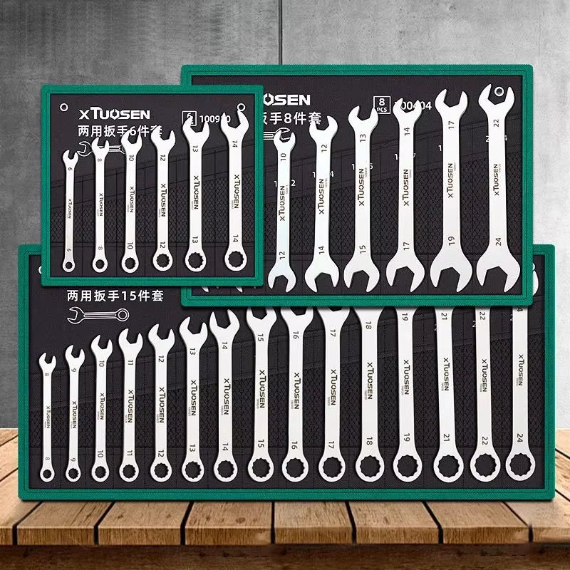 Ultra-Thin Open End Wrench Set 6-27Mm Plum Wrenches Combination Universal Dual Heads Plum Spanner Set Car Repairing Tools