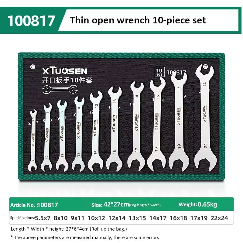 Ultra-Thin Open End Wrench Set 6-27Mm Plum Wrenches Combination Universal Dual Heads Plum Spanner Set Car Repairing Tools