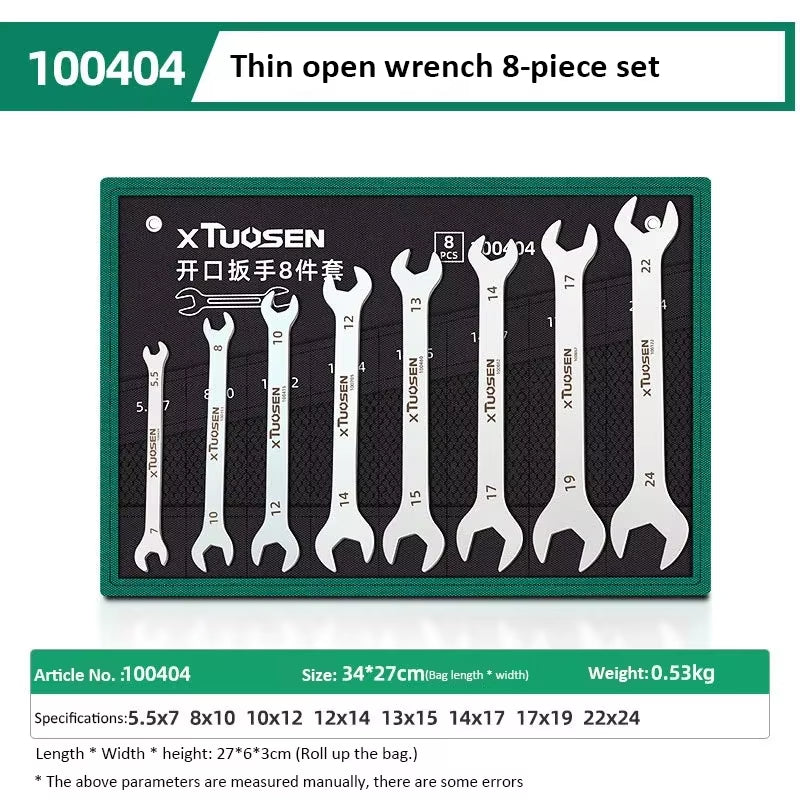 Ultra-Thin Open End Wrench Set 6-27Mm Plum Wrenches Combination Universal Dual Heads Plum Spanner Set Car Repairing Tools