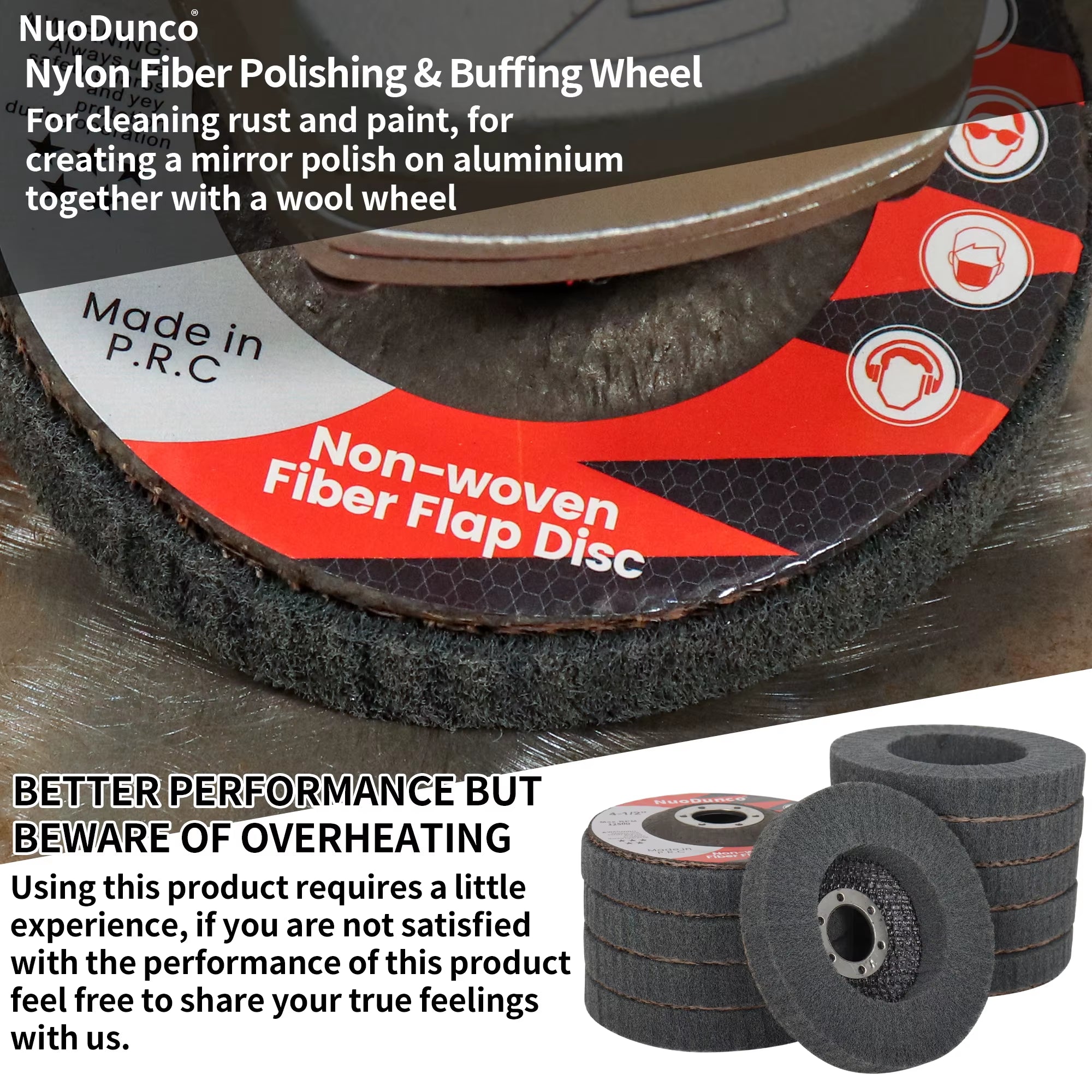 SIFANG 4/4.5/5 Inch 1PC Nylon Fiber Flap Polishing Wheel Disc 600 Grit for Angle Grinder for Wood Metal Buffing