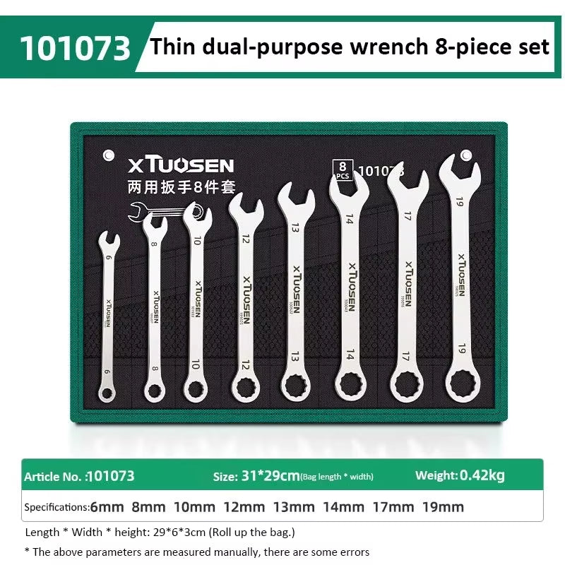 Ultra-Thin Open End Wrench Set 6-27Mm Plum Wrenches Combination Universal Dual Heads Plum Spanner Set Car Repairing Tools