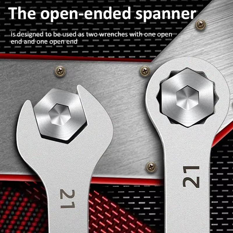 Ultra-Thin Open End Wrench Set 6-27Mm Plum Wrenches Combination Universal Dual Heads Plum Spanner Set Car Repairing Tools