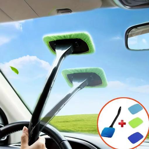 Car Windshield Cleaning Brush Tool – Interior Window Cleaner with Long Handle