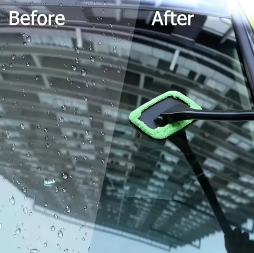 Car Windshield Cleaning Brush Tool – Interior Window Cleaner with Long Handle