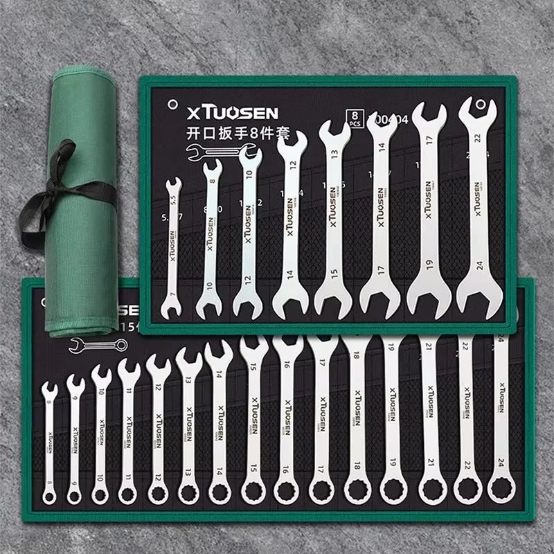 Ultra-Thin Open End Wrench Set 6-27Mm Plum Wrenches Combination Universal Dual Heads Plum Spanner Set Car Repairing Tools