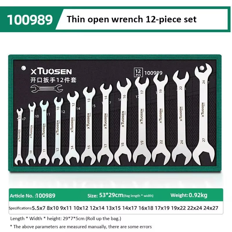 Ultra-Thin Open End Wrench Set 6-27Mm Plum Wrenches Combination Universal Dual Heads Plum Spanner Set Car Repairing Tools
